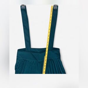 Teal Pleated Suspender Pantsuit